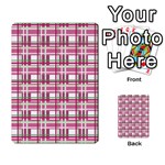 Pink plaid pattern Multi-purpose Cards (Rectangle)  Back 17