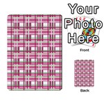 Pink plaid pattern Multi-purpose Cards (Rectangle)  Back 23