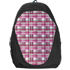 Pink Plaid Pattern Backpack Bag by Valentinaart