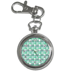 Green Plaid Pattern Key Chain Watches by Valentinaart