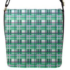 Green Plaid Pattern Flap Messenger Bag (s)