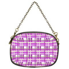 Purple Plaid Pattern Chain Purses (two Sides)  by Valentinaart