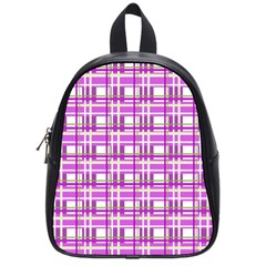 Purple Plaid Pattern School Bags (small)  by Valentinaart