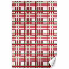 Red Plaid Pattern Canvas 24  X 36  by Valentinaart