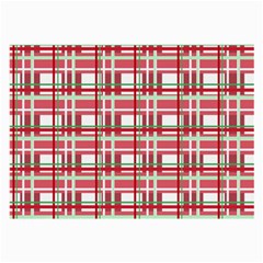 Red Plaid Pattern Large Glasses Cloth (2-side) by Valentinaart