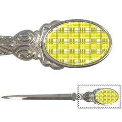Yellow Plaid Pattern Letter Openers by Valentinaart