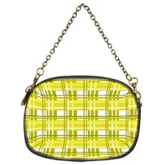 Yellow Plaid Pattern Chain Purses (one Side)  by Valentinaart