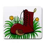 Boot in the grass Large Mousepads Front