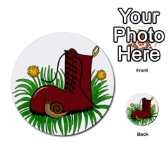 Boot In The Grass Multi-purpose Cards (round)  by Valentinaart