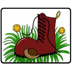 Boot In The Grass Fleece Blanket (medium)  by Valentinaart