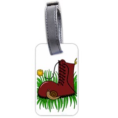 Boot In The Grass Luggage Tags (one Side)  by Valentinaart