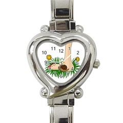Barefoot In The Grass Heart Italian Charm Watch by Valentinaart