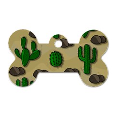 Cactuses Dog Tag Bone (one Side) by Valentinaart