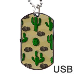 Cactuses Dog Tag Usb Flash (two Sides)  by Valentinaart