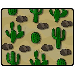 Cactuses Double Sided Fleece Blanket (medium)  by Valentinaart