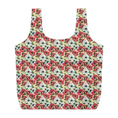 Gorgeous Red Flower Pattern  Full Print Recycle Bags (l)  by Brittlevirginclothing