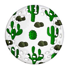 Cactuses 3 Ornament (round Filigree)  by Valentinaart