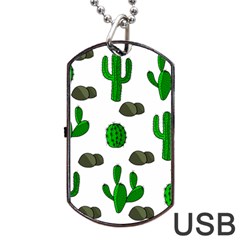 Cactuses 3 Dog Tag Usb Flash (two Sides)  by Valentinaart