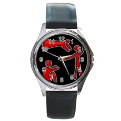 People Round Metal Watch