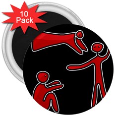 People 3  Magnets (10 pack) 