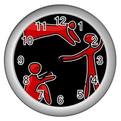 People Wall Clocks (Silver) 