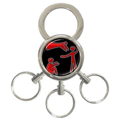 People 3-Ring Key Chains