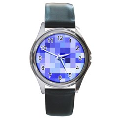 Pixie Blue Round Metal Watch by designsbyamerianna