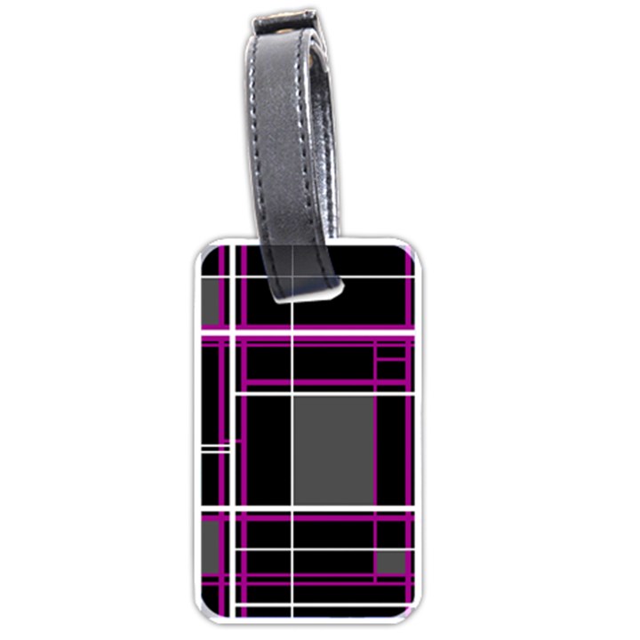 Simple magenta lines Luggage Tags (One Side) 