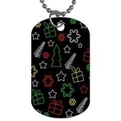 Colorful Xmas Pattern Dog Tag (two Sides) by Valentinaart