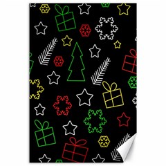 Colorful Xmas Pattern Canvas 24  X 36  by Valentinaart