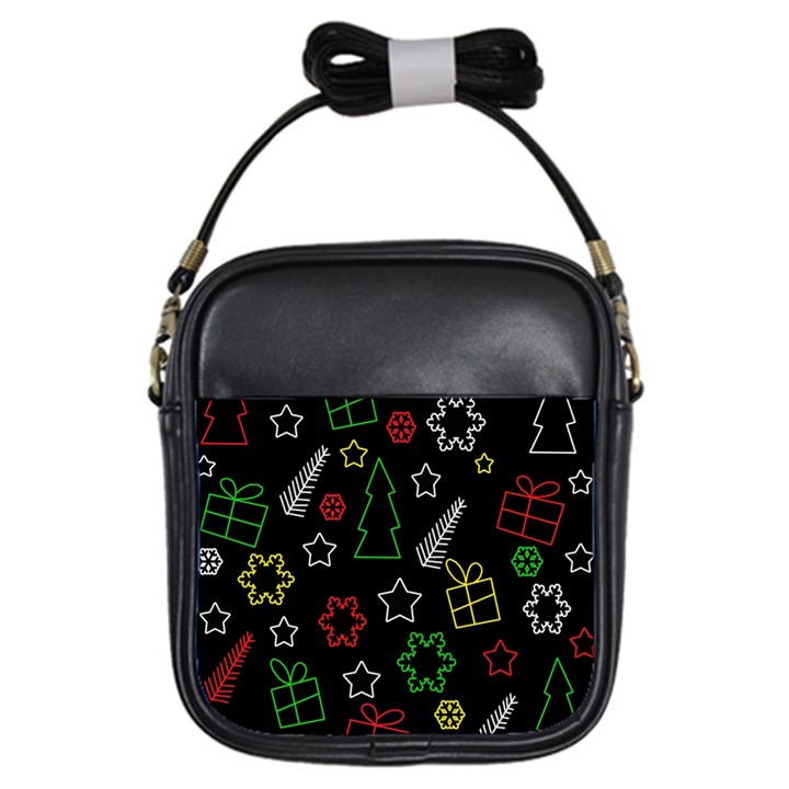 Colorful Xmas pattern Girls Sling Bags