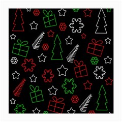 Green And  Red Xmas Pattern Medium Glasses Cloth (2-side)