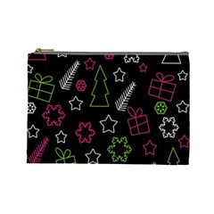 Elegant Xmas Pattern Cosmetic Bag (large)  by Valentinaart