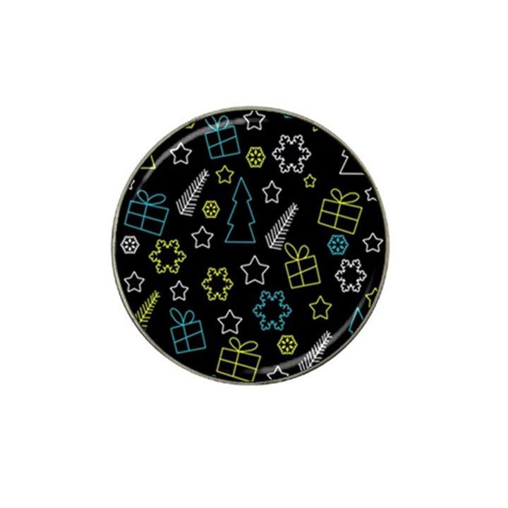 Xmas pattern - Blue and yellow Hat Clip Ball Marker (4 pack)