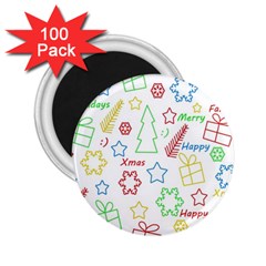 Simple Christmas Pattern 2 25  Magnets (100 Pack) 