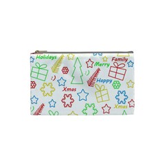 Simple Christmas Pattern Cosmetic Bag (small)  by Valentinaart