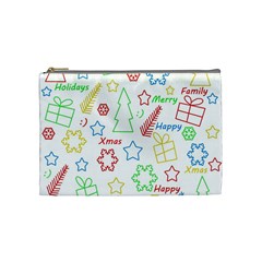 Simple Christmas Pattern Cosmetic Bag (medium)  by Valentinaart