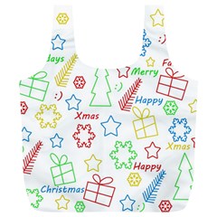 Simple Christmas Pattern Full Print Recycle Bags (l)  by Valentinaart