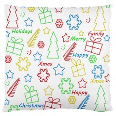 Simple Christmas Pattern Large Flano Cushion Case (one Side) by Valentinaart