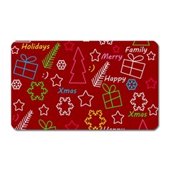 Red Xmas Pattern Magnet (rectangular) by Valentinaart