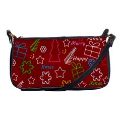 Red Xmas Pattern Shoulder Clutch Bags by Valentinaart