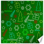 Green Xmas pattern Canvas 16  x 16   15.2 x15.41  Canvas - 1