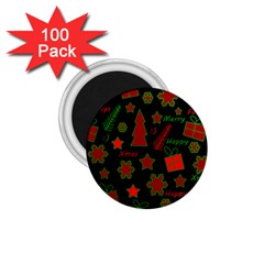 Red And Green Xmas Pattern 1 75  Magnets (100 Pack)  by Valentinaart