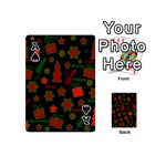 Red and green Xmas pattern Playing Cards 54 (Mini)  Front - SpadeA