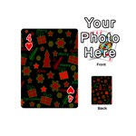Red and green Xmas pattern Playing Cards 54 (Mini)  Front - Heart4