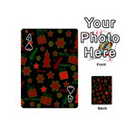 Red and green Xmas pattern Playing Cards 54 (Mini)  Front - Spade4