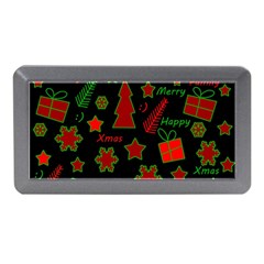 Red And Green Xmas Pattern Memory Card Reader (mini) by Valentinaart