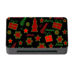 Red And Green Xmas Pattern Memory Card Reader With Cf by Valentinaart