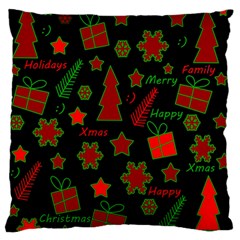 Red And Green Xmas Pattern Standard Flano Cushion Case (two Sides) by Valentinaart