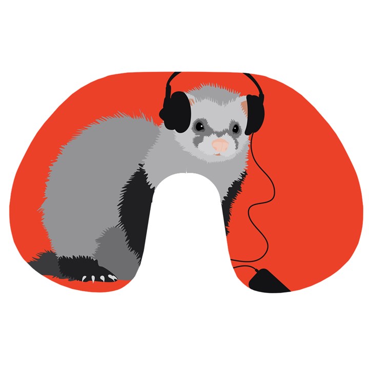 Funny Music Lover Ferret Travel Neck Pillows